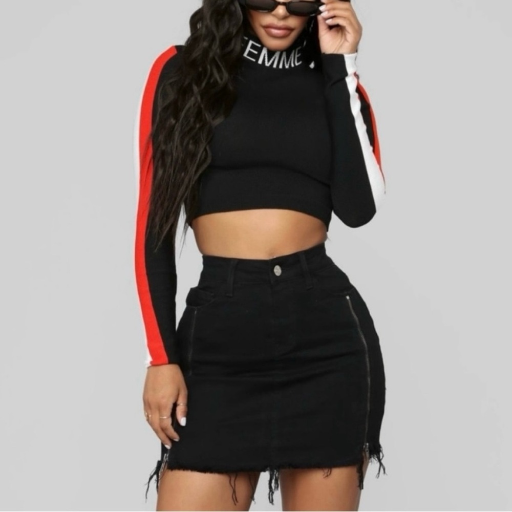 FN Denim Zipper Skirt
